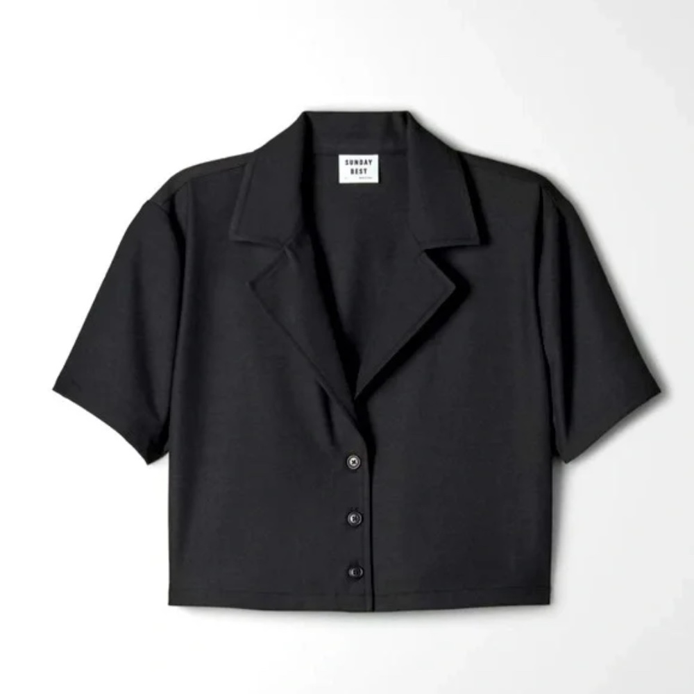 Aritzia Sunday Best Tueday Shirt - Boxy button up IN BLACK